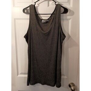 Modern Metallics Avenue Top Plus Size 26/28 Silver/ Gray Sparkle Sleeveless